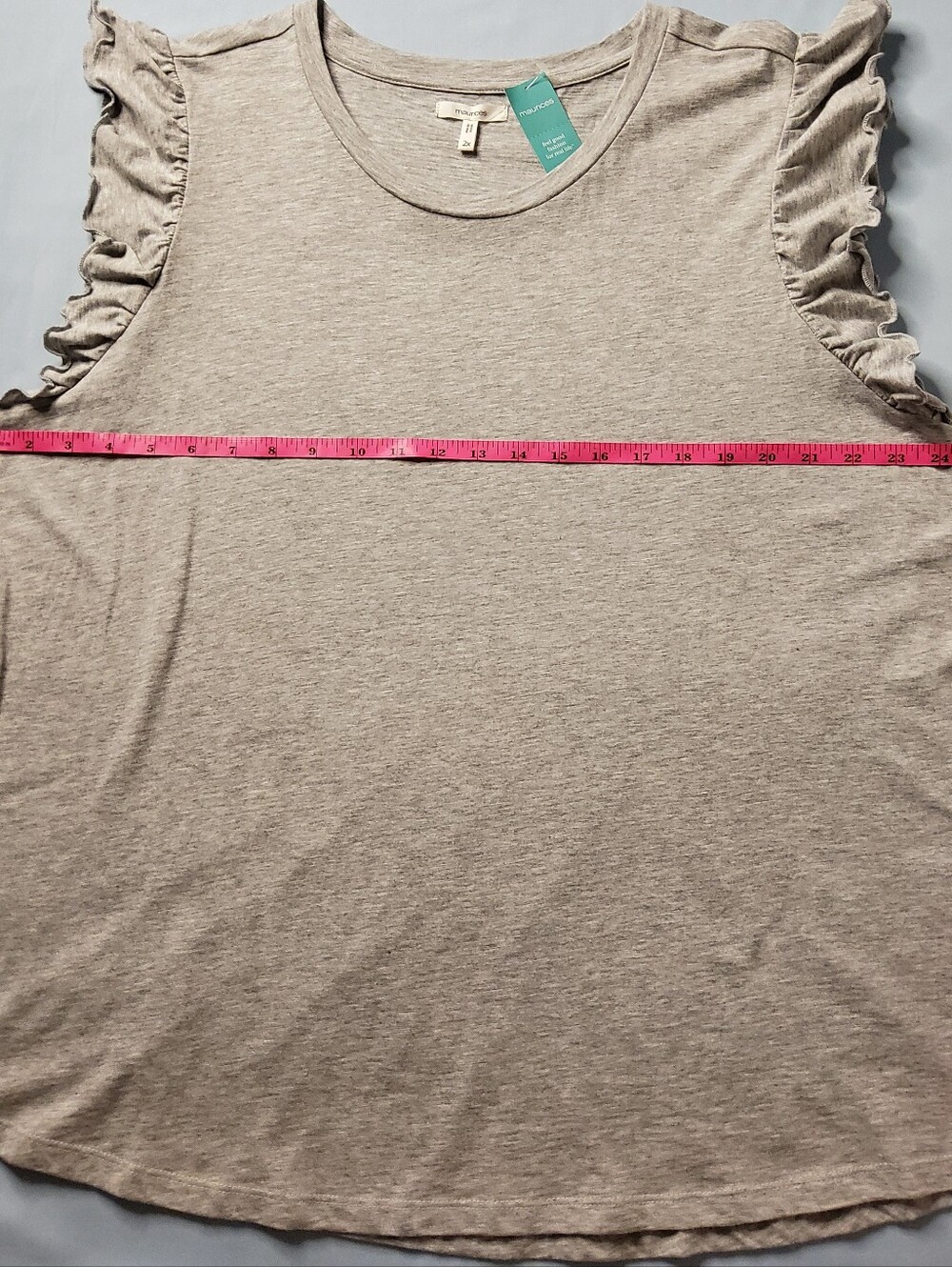 Maurices Light Gray Ruffle Sleeve Tank Top - Picture 4 of 7